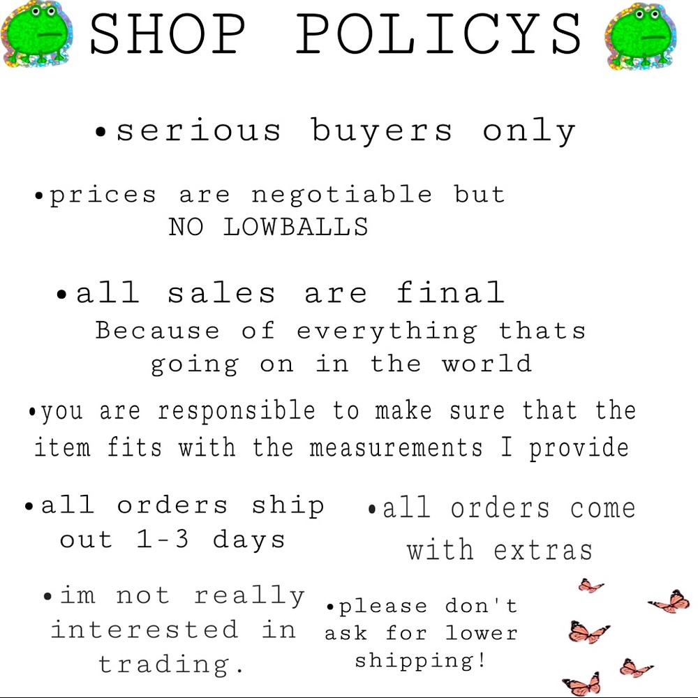 SHOP POLICYS♻️🌻🦋